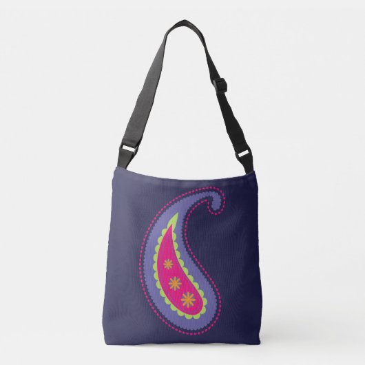 Sac Ajustable Violet et rose paisley (Devant)