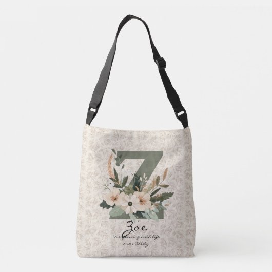 Sac Ajustable Vitalité vibrante de Zoe - Monogramme floral de Bo (Dos)