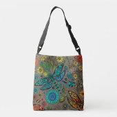 Sac Ajustable Voler, libellule de mouche sur brun (Dos)