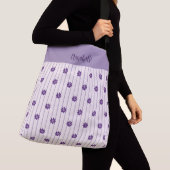 Sac Ajustable Votre Nom Violet, Broussailleux Fleurs Violettes (De près)