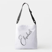 Sac Ajustable Votre propre nom client Black & White Script (Dos)