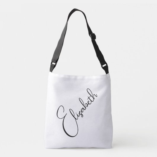 Sac Ajustable Votre propre nom client Black & White Script (Dos)