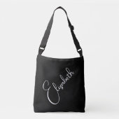 Sac Ajustable Votre propre nom client Black & White Script (Devant)