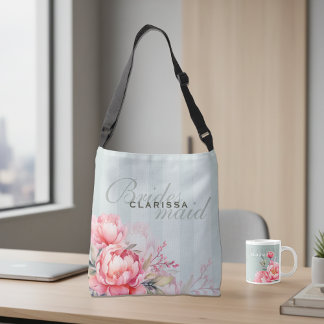 Sac Ajustable Wedding Bridesmaid | Pink Peony & Sage Green