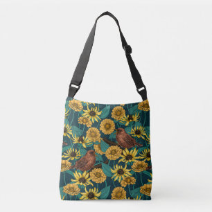 Sac Ajustable Wens et fleurs sur bleu foncé
