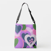 Sac Ajustable Whimsical Purple Heart Art Tote (Dos)