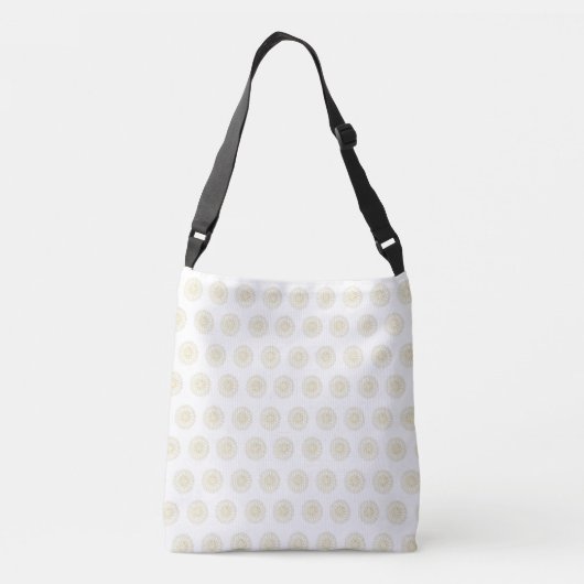Sac Ajustable White | Golden Zinnia Flower Medallions (Dos)