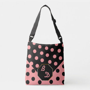 Sac Ajustable Wild À propos de Pois_Pink sur Black_Personnalisé