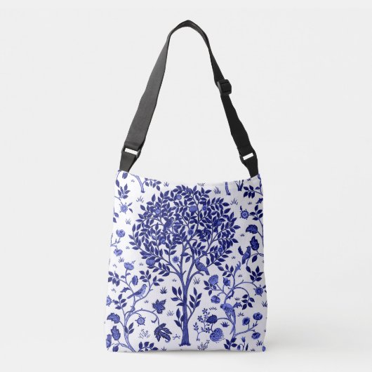 Sac Ajustable William Morris Arbre de vie, bleu et blanc de Coba (Devant)