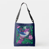 Sac Ajustable William Morris Bird & Flower Tile, Navy & Fuchsia (Dos)