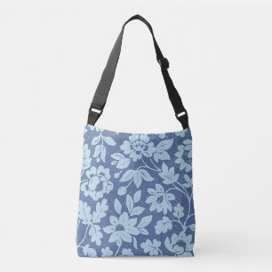 Sac Ajustable William Morris, fleurs bleues vintage,
