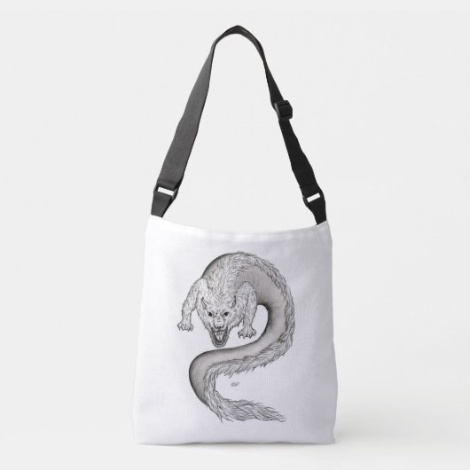 Sac Ajustable Wolfdragon noir et blanc Design en tatouage (Devant)