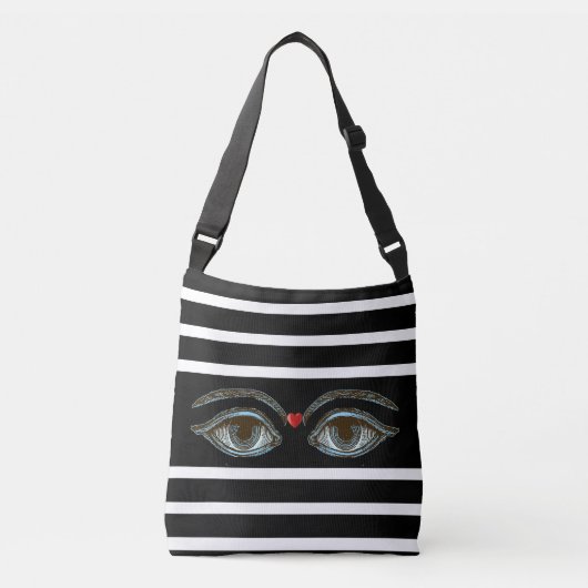 Sac Ajustable Yeux mystiques sur le noir et blanc triés (Devant)