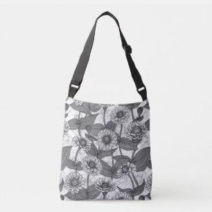 Sac Ajustable Zinnias, monochrome sur blanc