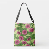 Sac Ajustable Zinnias rose sur vert clair (Dos)