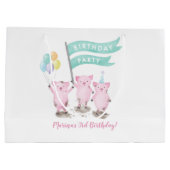 Sac Anniversaire de enfant rose Piggys (Dos)