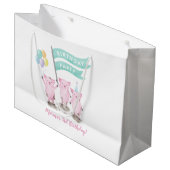Sac Anniversaire de enfant rose Piggys (Devant Angle)