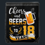 Sac Avec Cordons 18th Birthday Party Cheers And Beers To 18 Years<br><div class="desc">Awesome tee Ideas People who born in 2004 Retro Vintage Classic Old School 18th Awesome tee Ideas for Men Women. 18 years old awesome vintage birthday. Complete happy birthday decorations .Your birthday party will be funny, awesome, epic & legendary. This funny drinking shirt makes a great tee for a sassy...</div>