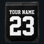 Sac Avec Cordons Black sports gym drawstring backpack<br><div class="desc">Black sports gym drawstring backpack Personnalized jersey number drawstring backpack. Cool sport / gym bag for men women and kids. Make one for yourself or team. Add your custom name Parfait pour la fitness, le basket, le baseball, le foot, le foot, le volley, le softball, le lacross et le more...</div>