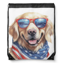 COULEUR D'EAU CUITE PATRIOTIQUE OR RÉCUPÉRER CHIEN