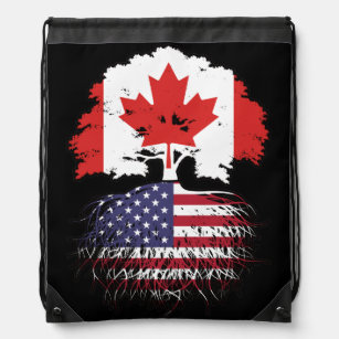 Sac Avec Cordons États-Unis Amérique Canada drapeau des racines de 