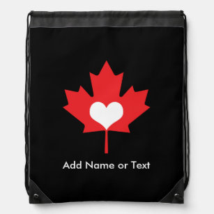 Sac Avec Cordons Fierté canadienne - I Love Canada Maple Leaf