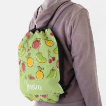 Fruits d'été frais motif vert