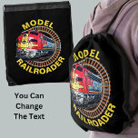 Sac Avec Cordons Modifier le modèle de texte Railroader Red Yellow<br><div class="desc">Any Railroad Modeller veut love this one - See my store for this design on other items - et more great train Gift Ideas !</div>
