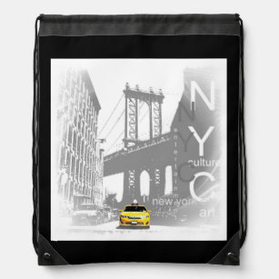 Sac Avec Cordons New York City Brooklyn Bridge Taxi jaune Nyc