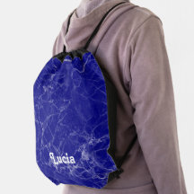 Nom personnalisé motif en marbre bleu