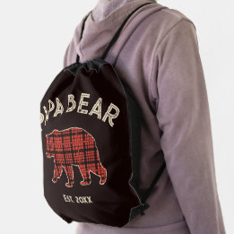 Sac Avec Cordons Pays Carreaux Papa Ours Père Année de Fondation