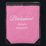 Sac Avec Cordons Simple minimum rose bridesmaid ajouter le nom de l<br><div class="desc">Conception</div>