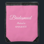Sac Avec Cordons Simple minimum rose bridesmaid ajouter le nom de l<br><div class="desc">Conception</div>