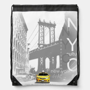 Sac Avec Cordons Taxi jaune Nyc New York City Brooklyn Bridge