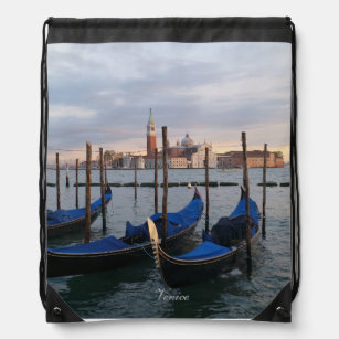 Sac Avec Cordons Venise, paysage de gondoles.