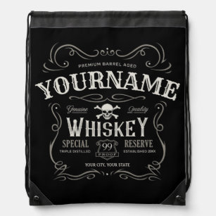 Sac Avec Cordons Vieux Étiquette Whiskey Personnalisé Vintage Liquo