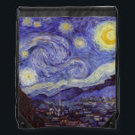 Sac Avec Cordons Vincent Van Gogh Starry Nuit Vintage Art<br><div class="desc">Vincent van Gogh Starry Night Art Peinture Starry Night est un tableau de l'artiste post-impressionniste néerlandais Vincent van Gogh. Le ciel bleu de la nuit est rempli de nuages tourbillonnants, d'étoiles et d'une lune brillante croissant. La Nuit étoilée est la seule nocturne de la série de vues depuis la fenêtre...</div>