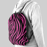 Sac Avec Cordons Zebra Print Black Hot Pink<br><div class="desc">Sac à dos chic moderne rose chaud et noir zèbre imprimé motif tirstring .</div>