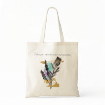 Sac avec fleur Protea, texture or et texte