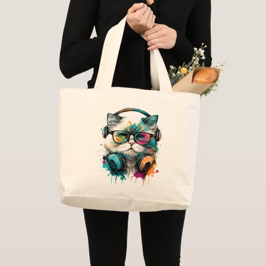 Sac avec image de chat colorée (Devant (produit))