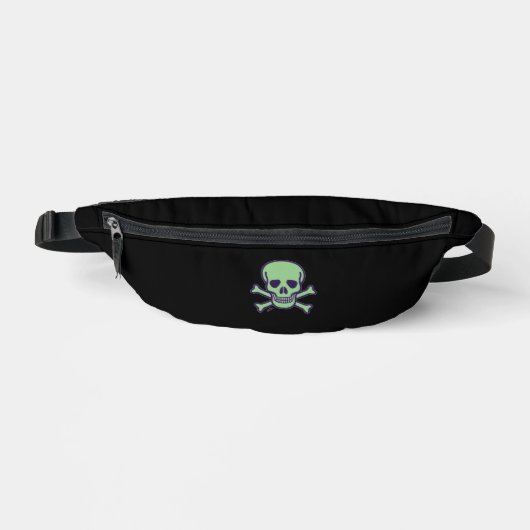Sac banane noir Green Skull (Recto)