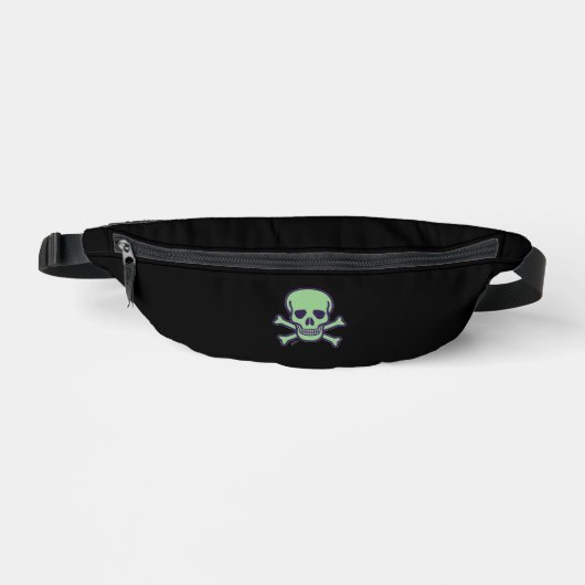 Sac banane noir Green Skull (Recto)