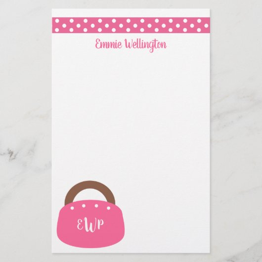 Sac Bermudes Monogramme Papier à lettres personnal (Devant)