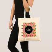 Sac bibliothèque fleurs dessinées à la main jaune (Devant (produit))