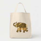 Sac blanc avec un éléphant d'or (Devant)