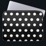 Sac blanc de l'électronique de point de polka<br><div class="desc">Un sac de l'électronique comportant le pois blanc au-dessus d'un arrière - plan noir.</div>