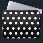 Sac blanc de l'électronique de point de polka<br><div class="desc">Un sac de l'électronique comportant le pois blanc au-dessus d'un arrière - plan noir.</div>