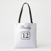 Sac blanc de style universitaire avec nom personna (Devant)