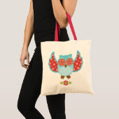 Sac bleu de Bohème de hibou (Devant (produit))