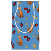 Sac bleu de cadeau de Dreidel de chat de Hanoukka (Devant)